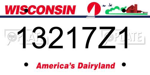 13217Z1 Wisconsin License Plate