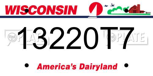 13220T7 Wisconsin License Plate