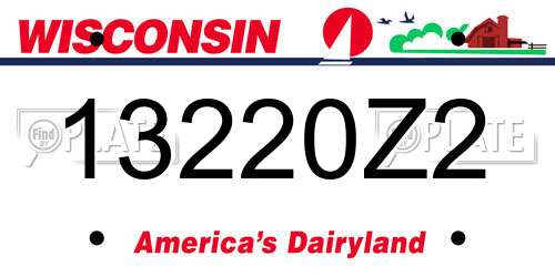 13220Z2 Wisconsin License Plate