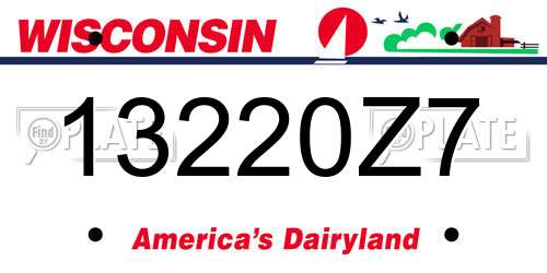 13220Z7 Wisconsin License Plate