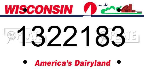 1322183 Wisconsin License Plate
