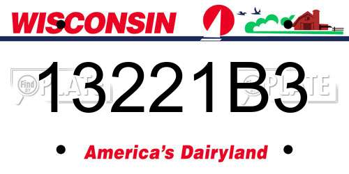 13221B3 Wisconsin License Plate