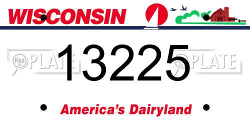 13225 Wisconsin License Plate