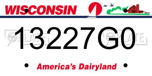 13227G0 Wisconsin License Plate
