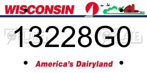 13228G0 Wisconsin License Plate