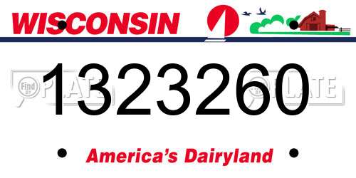 1323260 Wisconsin License Plate