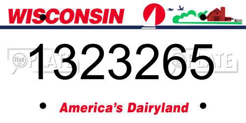 1323265 Wisconsin License Plate