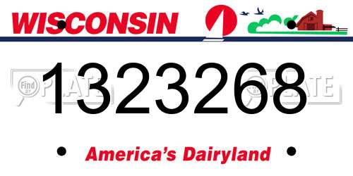 1323268 Wisconsin License Plate
