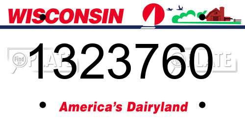 1323760 Wisconsin License Plate