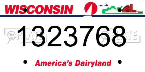 1323768 Wisconsin License Plate