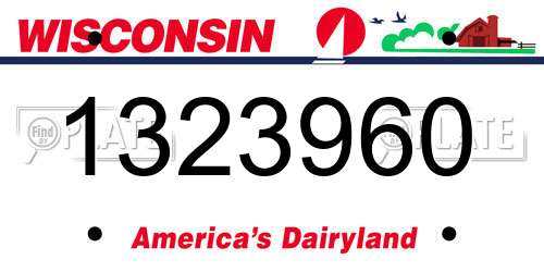 1323960 Wisconsin License Plate