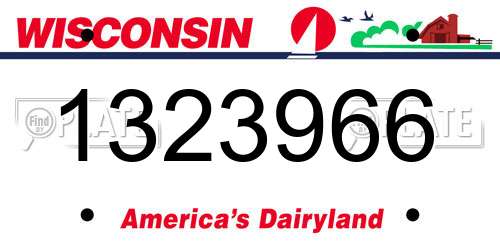 1323966 Wisconsin License Plate