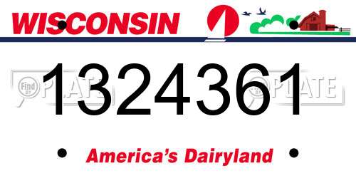 1324361 Wisconsin License Plate