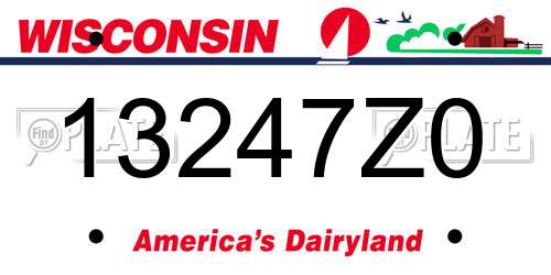 13247Z0 Wisconsin License Plate