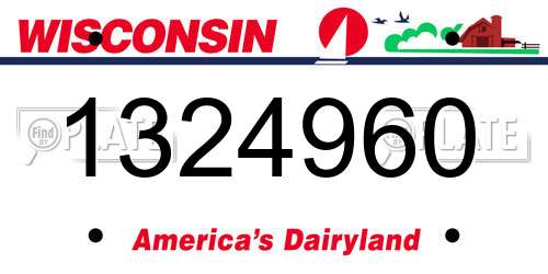 1324960 Wisconsin License Plate