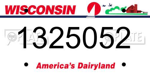 1325052 Wisconsin License Plate