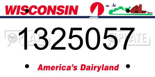 1325057 Wisconsin License Plate