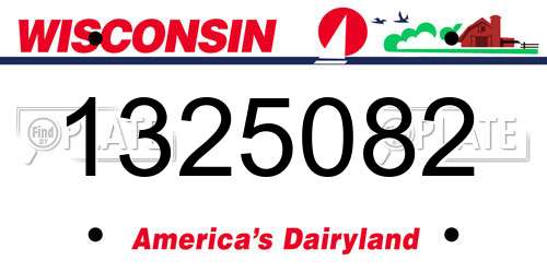 1325082 Wisconsin License Plate