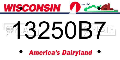 13250B7 Wisconsin License Plate