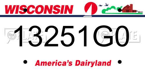 13251G0 Wisconsin License Plate