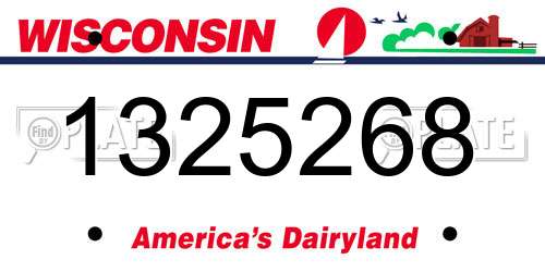 1325268 Wisconsin License Plate