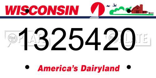 1325420 Wisconsin License Plate