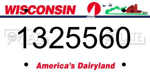 1325560 Wisconsin License Plate