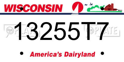 13255T7 Wisconsin License Plate