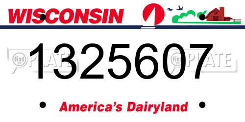 1325607 Wisconsin License Plate