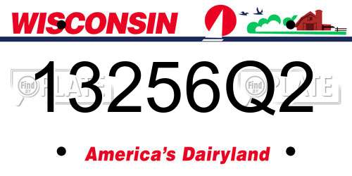 13256Q2 Wisconsin License Plate