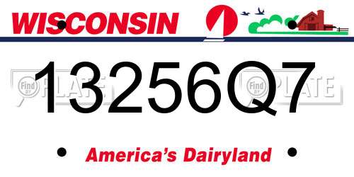 13256Q7 Wisconsin License Plate