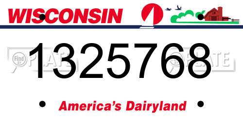 1325768 Wisconsin License Plate