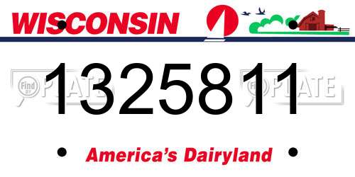 1325811 Wisconsin License Plate