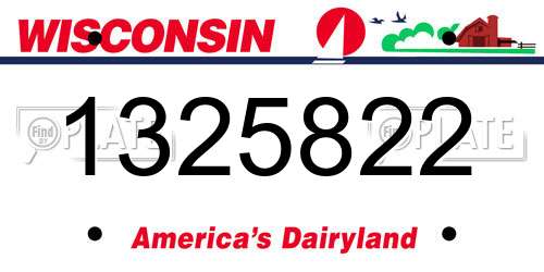 1325822 Wisconsin License Plate