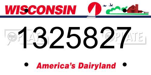 1325827 Wisconsin License Plate