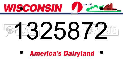 1325872 Wisconsin License Plate