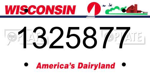 1325877 Wisconsin License Plate