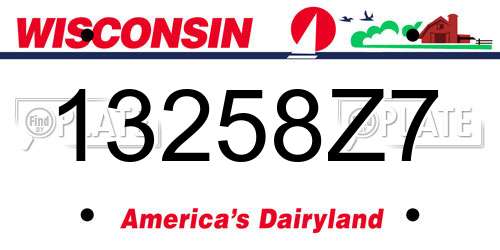 13258Z7 Wisconsin License Plate