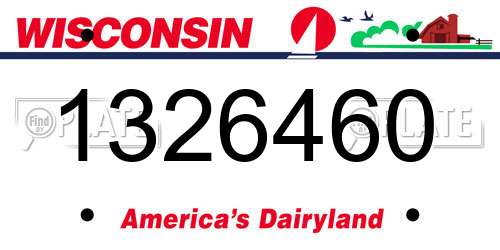 1326460 Wisconsin License Plate
