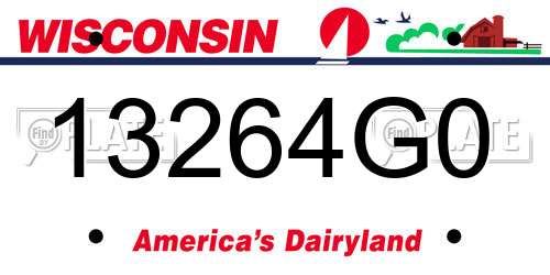 13264G0 Wisconsin License Plate