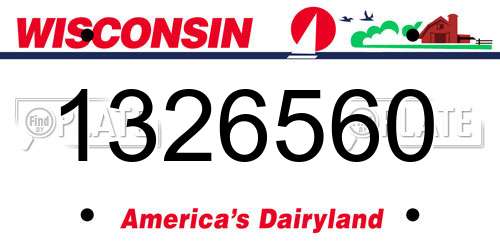 1326560 Wisconsin License Plate
