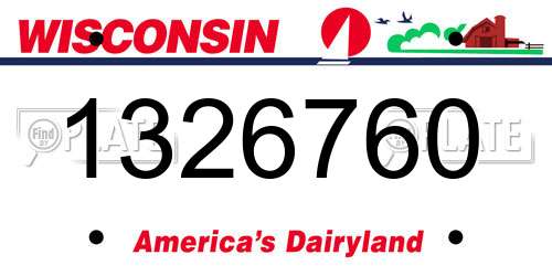 1326760 Wisconsin License Plate