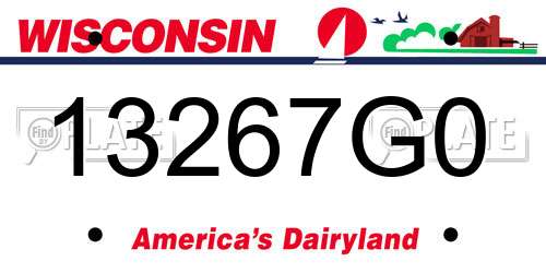 13267G0 Wisconsin License Plate