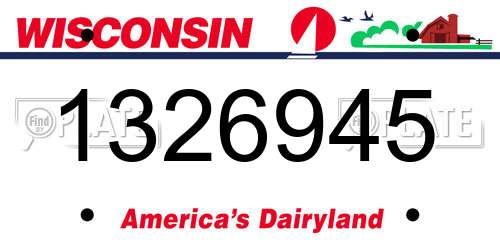 1326945 Wisconsin License Plate