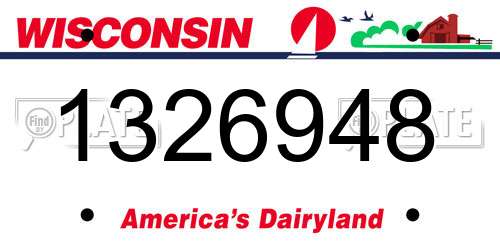 1326948 Wisconsin License Plate