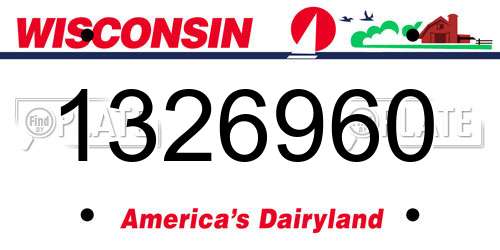 1326960 Wisconsin License Plate