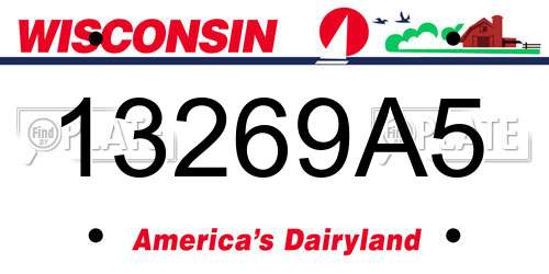 13269A5 Wisconsin License Plate