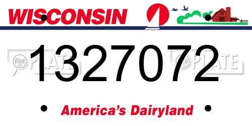 1327072 Wisconsin License Plate