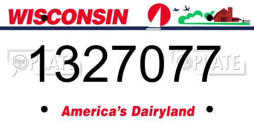 1327077 Wisconsin License Plate
