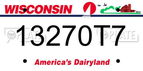 13270T7 Wisconsin License Plate